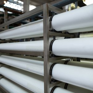 Reverse osmosis membranes in a water treatment plant